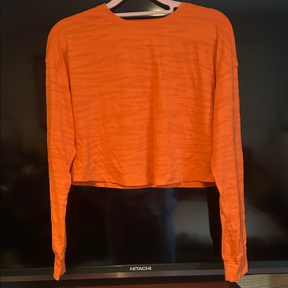 lululemon athletica Tops - Lululemon Dark Orange Long Sleeve Crop Women's Top with pattern